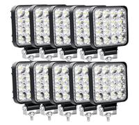 YOJZMA Lot de 10 mini feux antibrouillard à LED 48W, projecteur de travail à LED de 4 pouces 12V 24V pour éclairage tout-terrain pour camion, bateau, pick-up, SUV, ATV, UTV 4X4WD