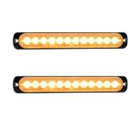 YOJZMA Pack de 2 Feux Strobe LED d'Urgence, 12 LED Ambre à Montage en Surface, Feux Clignotants d'Avertissement pour Chantiers, Camions Grille, Véhicules Tout-Terrain, Pompiers, ATV, SUV 12V-24V