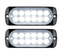 YOJZMA Pack de 2 Feux Strobe LED d'Urgence, 12 LED Double Rangée Blanc à Montage en Surface, Feux Clignotants d'Avertissement pour Chantiers, Camions Grille, Véhicules Tout-Terrain, Pompiers, ATV, SUV