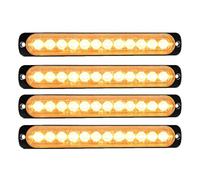 YOJZMA Pack de 4 Feux Strobe LED d'Urgence, 12 LED Ambre à Montage en Surface, Feux Clignotants d'Avertissement pour Chantiers, Camions Grille, Véhicules Tout-Terrain, Pompiers, ATV, SUV 12V-24V