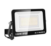 YOJZMA Projecteur LED 150W, 15000LM Super Lumineux, Lumière de Sécurité Extérieure, Blanc Chaud 4000K, IP66 Étanche, Câble de 1,5M avec Fiche EU, pour Jardin, Garage, Cour, Terrasse, Allée, Porche