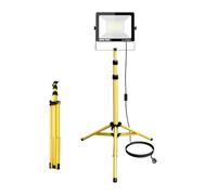 YOJZMA Projecteur LED de chantier 100W avec trépied, 10000LM, monoculaire portable, lumière de travail IP66 étanche 175V-265V avec câble 5m et prise pour atelier, garage, chantier, sous-sol