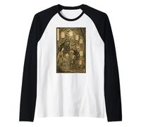 Yokai Ghost Parage Japonais Sumi-e Otaku Vintage Manche Raglan