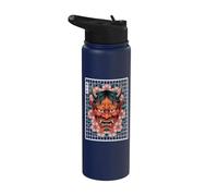 Yokai Oni Face Devil Masque de tatouage japonais Stainless Steel Insulated Water Bottle