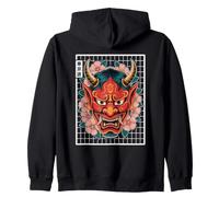 Yokai Oni Face Devil Masque de Tatouage Japonais Sweat à Capuche