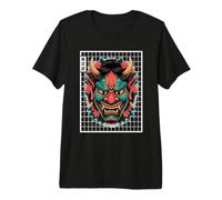 Yokai Oni Face Devil Masque de Tatouage Japonais T-Shirt Haut de Gamme