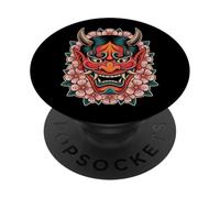 Yokai Oni Masque Diable Japonais Demon Tattoo Oni PopSockets PopGrip Adhésif