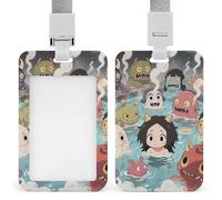 Yokai Onsen - Porte-badge rétractable pour salle de bain avec cordon - Enrouleur de badge vertical, clip porte-clés, porte-carte d'identité, protecteur pour infirmière, officier, enseignant, personnel