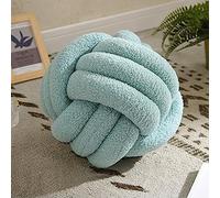 Yokawe Oreiller en Forme de Boule de Noeud - 9 "Coussin Rond décoratif Coussin en Velours tissé à la Main décor de Chambre pour Salon Chambre Bleu Clair 9"