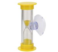Yokawe Sablier sablier 2 Minutes avec Ventouse, Horloge à Sable en Plastique incassable pour Le brossage des Dents, la Cuisine, Les Jeux, la Salle de Classe Jaune