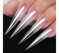 YOKEFELLOW GleamTap Cushion Magic White Chrome - Poudre chromée pour ongles, Glazed Donut,Ongle Pour Deco Ongle Nail Art(GT211 Magic White)