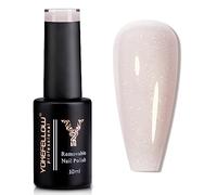YOKEFELLOW Vernis Semi Permanent Pailleté Rose Laiteux, 10ML Soak Off UV LED Vernis Semi Permanent Paillettes Nude Vernis à Ongles Gel Nail Art Manucure