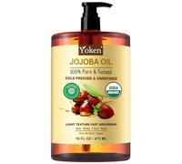 Yoken Huile de jojoba pure de 473,2 ml - Huile de jojoba 100 % naturelle pour cheveux, peau et visage, pressée à froid non raffinée, huile de jojoba profondément hydratante pour mélange d'huiles
