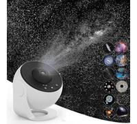 Yokgrass Projecteur d'étoiles, projecteur de galaxie, veilleuse avec 12 disques de rechange, grande zone de projection, image HD avec système solaire, constellation de lune pour enfants et adultes