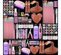 Yokilly Kit Ongle Acrylique Complet En Gel: Kit D'ongles en Acrylique pour Débutants avec UV Lampe Ponceuse Pour Ongles D'entraînement pour Les Doigts - Manucure Extensions D'Ongles En Gel Kit