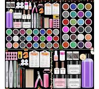 Yokilly Poudre Acrylique Pour Ongles: 30G Acrylique Kit Ongle Avec Transparent Rose Blanc Resine Ongle Poudre - Professionnel Kit Vernis Semi Permanent Acrylique Ongles Avec 200 Pièces Faux Ongles