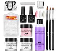 Yokilly Poudre Acrylique Pour Ongles: 30G Kit Avec Transparent Rose Blanc Résine - Professionnel Avec 100 Pièces Faux Ongles