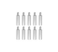 YOKIVE 10 pcs M4 Écarteur Vis, Nickel Plaqué Hex pcB Entretoises, Garder Hauteur Cohérent, Excellent pour Carte Mère (Argent Ton, 20mm+6mm)