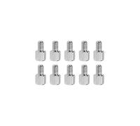 YOKIVE 10 pcs M4 Écarteur Vis, Nickel Plaqué Hex pcB Entretoises, Garder Hauteur Cohérent, Excellent pour Carte Mère (Argent Ton, 6mm+6mm)