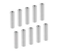 YOKIVE 10 pcs M4 Espaceurs, Laiton Hex pcB Entretoises Écrous, Conserver Hauteur Cohérent, Excellent pour Carte Mère, Circuit Carte, Électronique (Argent Tone, 25mm)