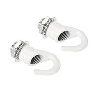 YOKIVE 2 pcs Alliage M10 Plafond Crochet, Galvanoplastie Pendentif Luminaires Cintre | Suspendu Lustre lumières, Excellent pour Maison (Blanc, 0,91x1,22-pouce)