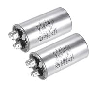 YOKIVE 2 Pcs Course Condensateur CBB65, Oval Course Start Condensateur avec Terminal Grand pour HVAC, Climatisateur, Chaleur Pompes (Argent, 7.5uF 7.5mfd 450V AC 40/85/21)