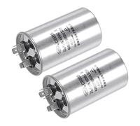 YOKIVE 2 Pcs Exécuter Condensateur CBB65, Ovale Exécuter Démarrer Condensateur avec Borne Excellent pour HVAC, Air Climatiseurs, Chaleur Pompes (Argent, 25uF 25mfd 450V AC 40/85 /21)