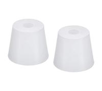 YOKIVE 2 Pièces Silicone Caoutchouc Bouchons avec Trou, Coniques Bouchons avec Haute Température Résistance Protéger Trou, Idéal pour Laboratoire Industrie (Blanc, 25mm à 33mm)
