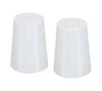 YOKIVE 2 Pièces Silicone Caoutchouc Bouchons avec Trou, Coniques Bouchons avec Haute Température Résistance Protéger Trou, Idéal pour Laboratoire Industrie (Blanc, 14mm à 19mm)