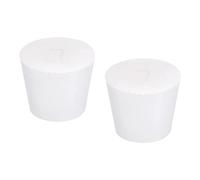 YOKIVE 2 Pièces Silicone Caoutchouc Bouchons, Coniques Bouchons avec Haute Température Résistance Protéger Trou, Idéal pour Laboratoire Industrie (Blanc, 27,7 mm à 36,5 mm)