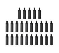 YOKIVE 25 pcs M3 Écarteur Vis, Nylon Hex pcB Entretoises avec Haute Isolation Effet, Conserver Hauteur Cohérente, Idéal pour Carte Mère (Noir, 20mm+6mm)