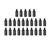 YOKIVE 25 pcs M4 Écarteur Vis, Nylon Hex pcB Entretoises avec Haute Isolation Effet, Conserver Hauteur Cohérente, Idéal pour Carte Mère (Noir, 15mm+6mm)