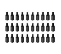 YOKIVE 30 pcs M3 Écarteur Vis, Nylon Hex pcB Entretoises avec Haute Isolation Effet, Conservateur Hauteur Cohérente, Idéal pour Carte Mère (Noir, 8mm+6mm)