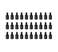 YOKIVE 30 pcs M3 Écarteur Vis, Nylon Hex pcB Entretoises avec Haute Isolation Effet, Conserver Hauteur Cohérente, Idéal pour Carte Mère (Noir, 6mm+6mm)