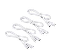 YOKIVE 4 pcs Lampe Connexion Fil pour T4 T5 T8 LED Tube, 2 Broche Linkable Cords Extension Câble Simple à Installer, Excellent pour Bureaux, Industries (Blanc, 100Cm)