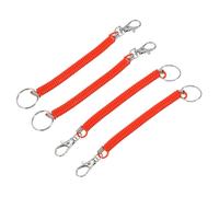 YOKIVE 4 Pcs Spiral Retractable Spring Coil Keychains Red 6.7"