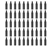 YOKIVE 50 pcs M2.5 Écarteur Vis, Nylon Hex pcB Écarts avec Haute Isolation Effet, Conserver Hauteur Cohérente, Idéal pour Carte Mère (Noir, 15mm+6mm)
