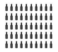 YOKIVE 50 pcs M2.5 Écarteur Vis, Nylon Hex pcB Écarts avec Haute Isolation Effet, Conserver Hauteur Cohérente, Idéal pour Carte Mère (Noir, 6mm+6mm)