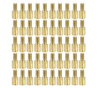 YOKIVE 50 pcs M3 Écarteur Vis, Laiton Hex pcB Entretoises, Conserver Hauteur Cohérent, Excellent pour Carte Mère (Or Ton, 6mm+6mm)