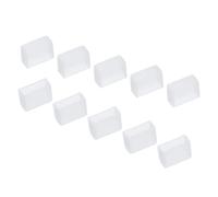 YOKIVE 60 pcs Silicone Bouchons, LED Tube Bande Extrémité Capuchon Couverture Imperméable, Idéal pour Bureau, Maison (Blanc, pour 3528/2835/3014 10 mm Large Bande)