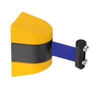 YOKIVE Barrière magnétique rétractable à fixation murale, ceinture de couleur orange de 10 m avec étui en ABS, veuillez attendre ici, entrepôt de contrôle de la foule pour épicerie, magasin de détail