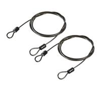 YOKIVE Lot de 2 câbles de sécurité en acier avec double boucle - Idéal pour bagages, vélos, portes (noir, 2,5 mm x 1 m)