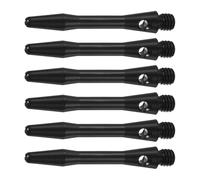 YOKIVE Lot de 6 tiges de fléchettes de rechange en aluminium pour intérieur et extérieur - Filetage 2BA - Pour maison, club, camping (noir, 35 mm)