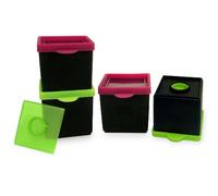 YOKO DESIGN 1227 Topbox Boîte de Conservation/Multi-Usage Silicone/Platine Vert/Fuchsia/Noir 7,5 x 7,5 x 7,10 cm