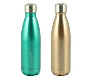 Yoko Design Bouteille Isotherme Double Paroi en Acier Inoxydable, sans BPA, Gourde réutilisable éco-responsable pour Eau, Sport, Enfant, Bureau, Voyage 260/500/750 mL, Pailleté or, 1382