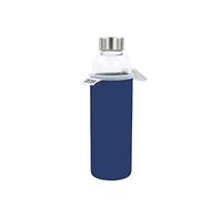 YOKO DESIGN - Glass Bottle 500 ML avec Pochette Neoprene Bleue & Coffret