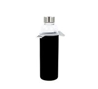 YOKO DESIGN - Glass Bottle 500 ML avec Pochette Neoprene Noire & Coffret