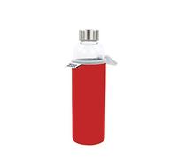 YOKO DESIGN - GLASS BOTTLE 500 ml avec pochette neoprene rouge & Coffret