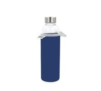YOKO DESIGN - Glass Bottle 500 ML avec Pochette Neoprene Bleue & Coffret