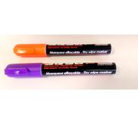 YOKO DESIGN - LOT DE 2 MARQUEURS EFFACABLES ORANGE ET VIOLET